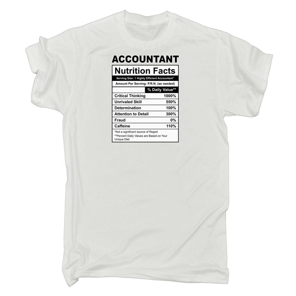Accountant Nutrition Facts - Mens Funny T-Shirt Tshirts - 123t Australia | Funny T-Shirts Mugs Novelty Gifts
