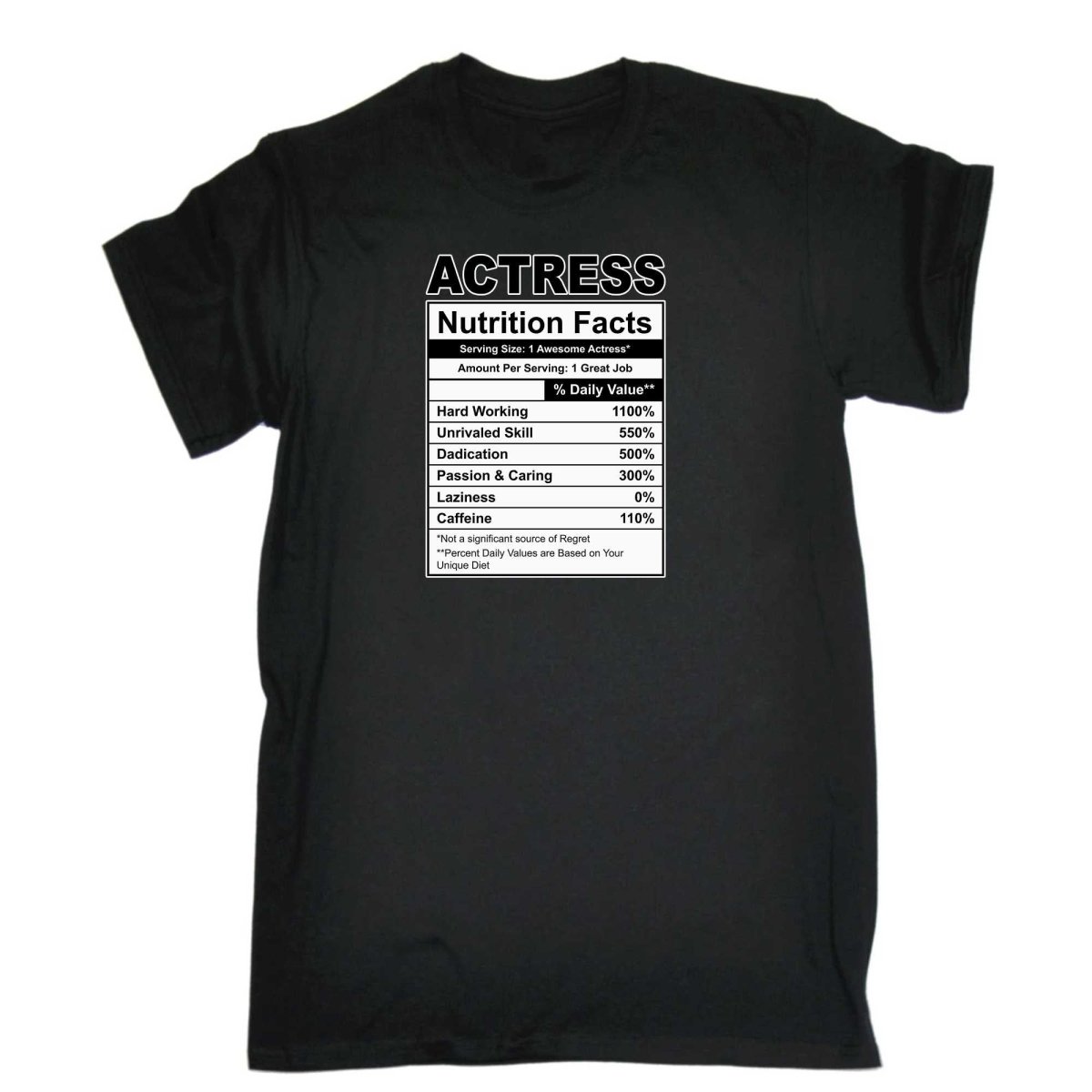 Actress Nutrition Facts - Mens Funny T-Shirt Tshirts - 123t Australia | Funny T-Shirts Mugs Novelty Gifts