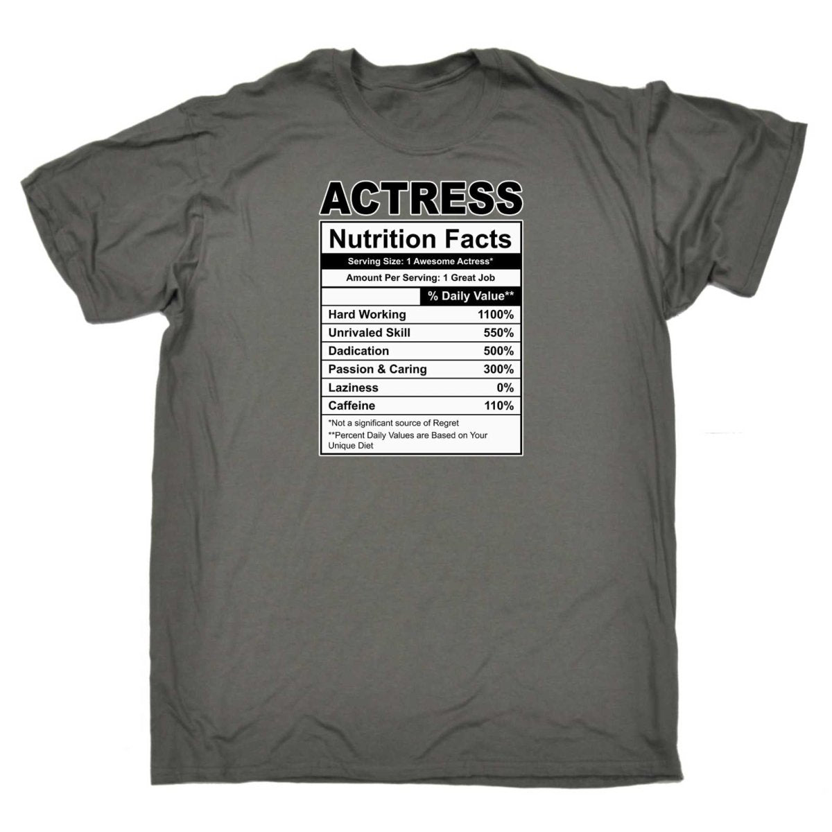 Actress Nutrition Facts - Mens Funny T-Shirt Tshirts - 123t Australia | Funny T-Shirts Mugs Novelty Gifts