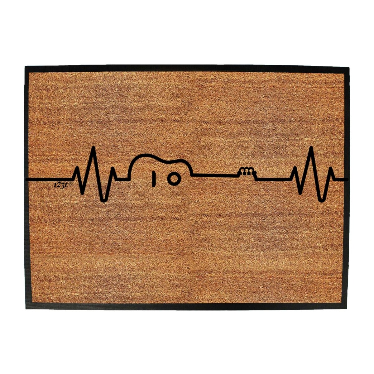 Acustic Guitar Pulse Music - Funny Novelty Doormat Man Cave Floor mat - 123t Australia | Funny T-Shirts Mugs Novelty Gifts