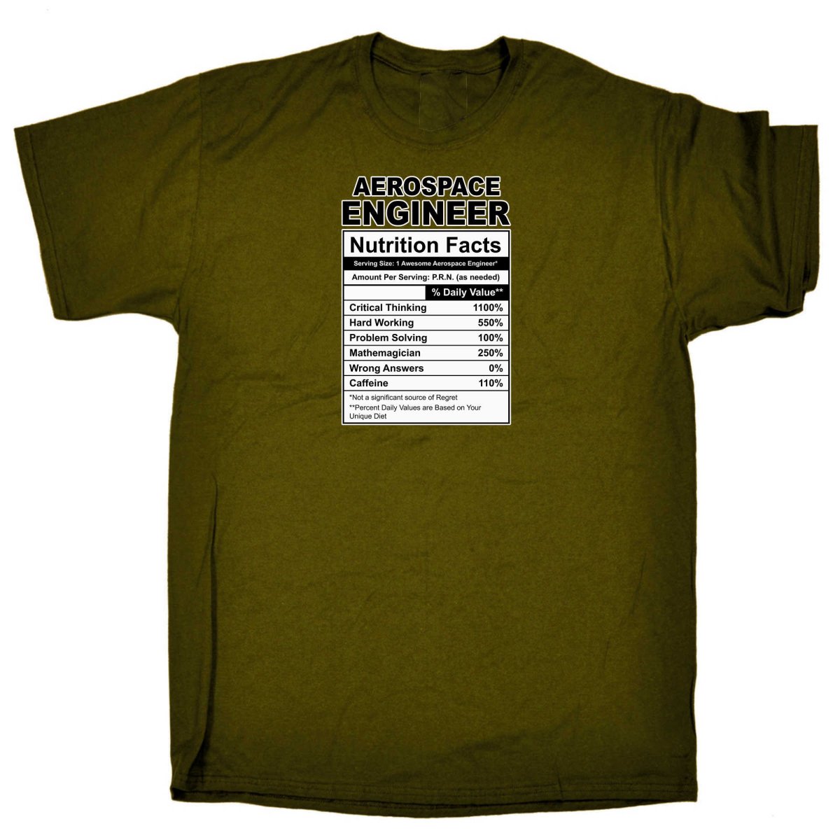 Aerospace Engineer Nutrition Facts - Mens Funny T-Shirt Tshirts - 123t Australia | Funny T-Shirts Mugs Novelty Gifts