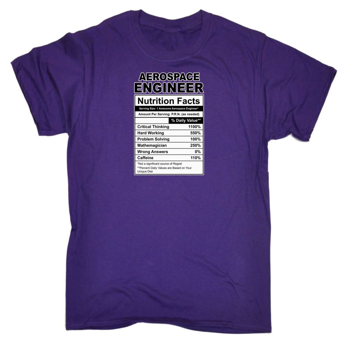 Aerospace Engineer Nutrition Facts - Mens Funny T-Shirt Tshirts - 123t Australia | Funny T-Shirts Mugs Novelty Gifts