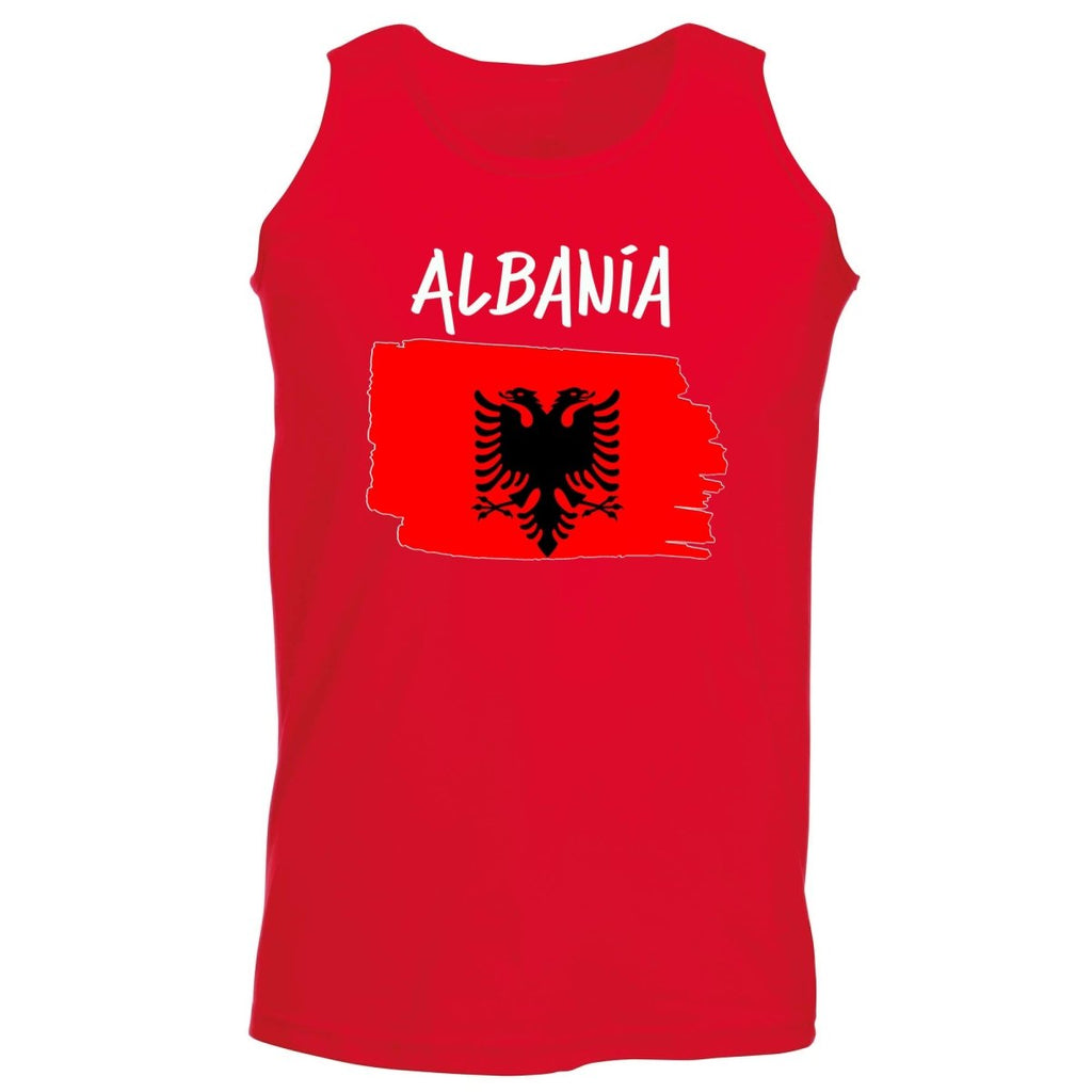 Albania Country Flag Nationality - Vest Singlet Unisex Tank Top - 123t Australia | Funny T-Shirts Mugs Novelty Gifts