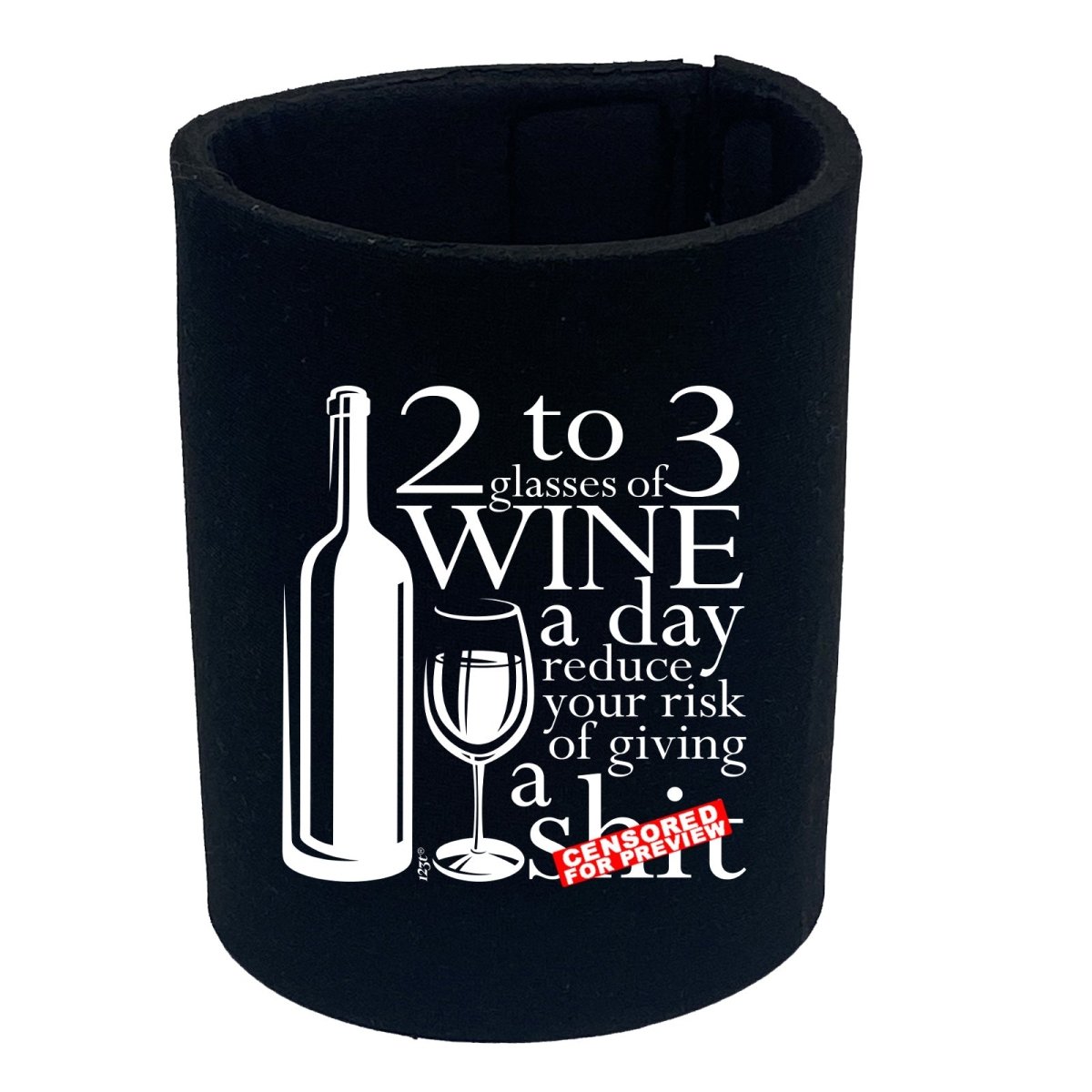 Alcohol 2 To 3 Glasses Of Wine Reduces Giving - Funny Novelty Stubby Holder - 123t Australia | Funny T-Shirts Mugs Novelty Gifts