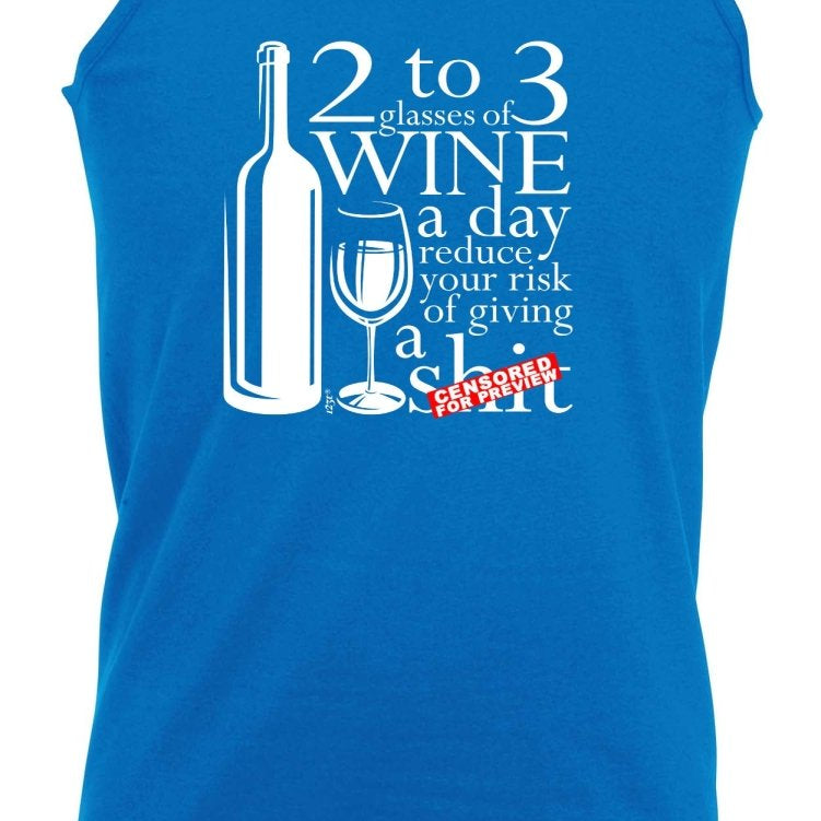 Alcohol 2 To 3 Glasses Of Wine Reduces Giving - Funny Novelty Vest Singlet Unisex Tank Top - 123t Australia | Funny T-Shirts Mugs Novelty Gifts