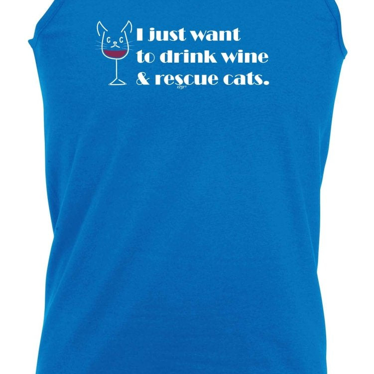 Alcohol Alcohol Animal Drink Wine And Rescue Cats - Funny Novelty Vest Singlet Unisex Tank Top - 123t Australia | Funny T-Shirts Mugs Novelty Gifts