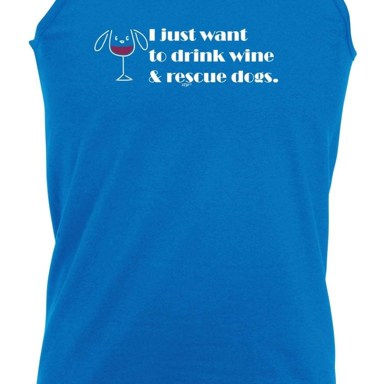 Alcohol Alcohol Animal Drink Wine And Rescue Dogs - Funny Novelty Vest Singlet Unisex Tank Top - 123t Australia | Funny T-Shirts Mugs Novelty Gifts