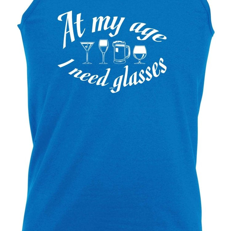 Alcohol Alcohol At My Age Need Glasses Beer Wine - Funny Novelty Vest Singlet Unisex Tank Top - 123t Australia | Funny T-Shirts Mugs Novelty Gifts