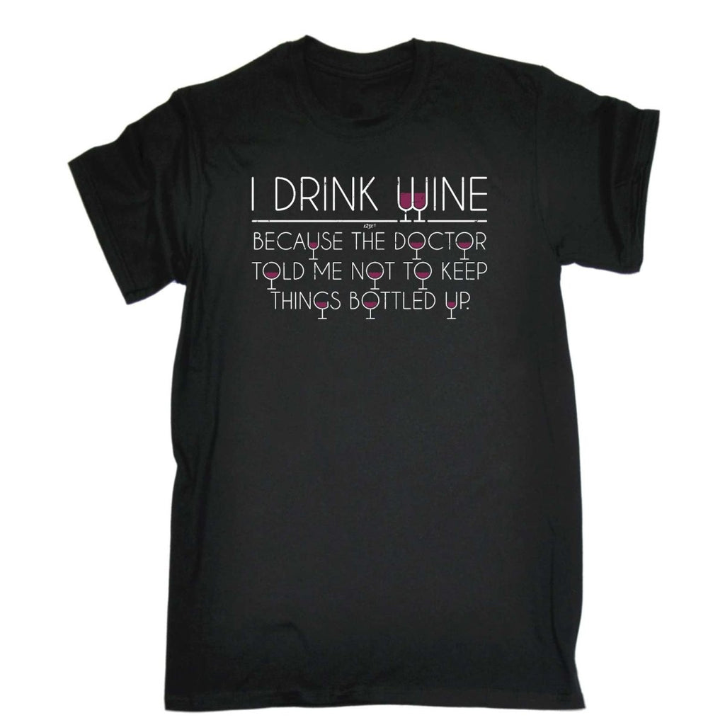 Alcohol Alcohol Drink Wine Doctor Bottled Up - Mens Funny Novelty T-Shirt Tshirts BLACK T Shirt - 123t Australia | Funny T-Shirts Mugs Novelty Gifts