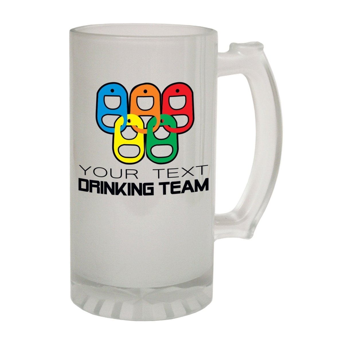 Alcohol Alcohol Frosted Glass Beer Stein - Drinking Team Rings Your Text - Funny Novelty Birthday - 123t Australia | Funny T-Shirts Mugs Novelty Gifts