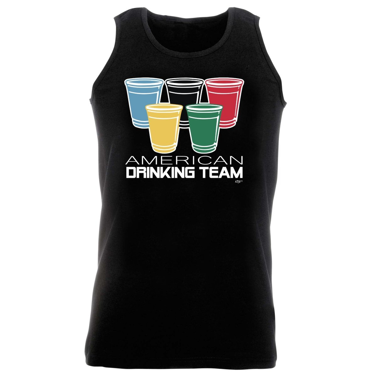 Alcohol American Drinking Team Glasses - Funny Novelty Vest Singlet Unisex Tank Top - 123t Australia | Funny T-Shirts Mugs Novelty Gifts