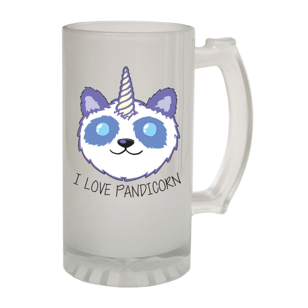 Alcohol Animal Animal Frosted Glass Beer Stein - Pandicorn Panda Unicorn - Funny Novelty Birthday - 123t Australia | Funny T-Shirts Mugs Novelty Gifts