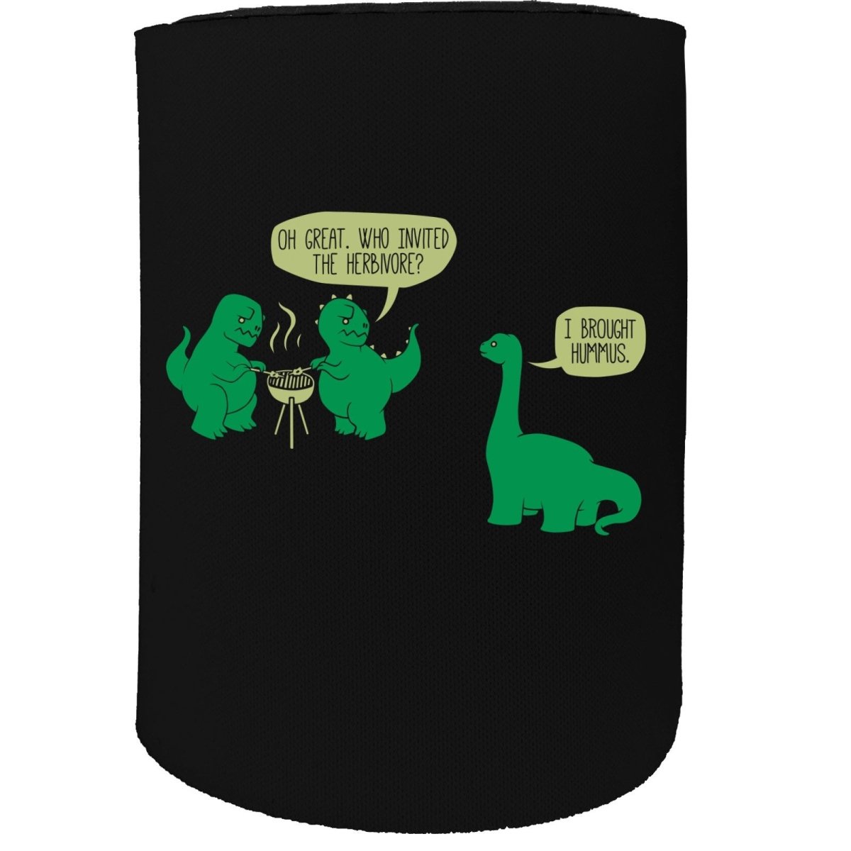 Alcohol Animal Food Stubby Holder - Dinosaur T Rex Bbq - Funny Novelty Birthday Gift Joke Beer Can Bottle - 123t Australia | Funny T-Shirts Mugs Novelty Gifts