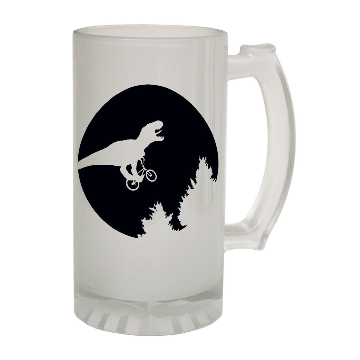 Alcohol Animal Frosted Glass Beer Stein - Dinosaur Moon Design - Funny Novelty Birthday - 123t Australia | Funny T-Shirts Mugs Novelty Gifts