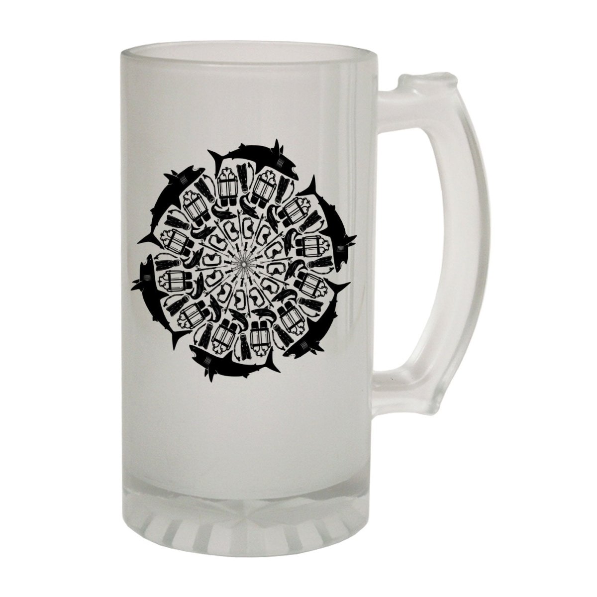 Alcohol Animal Frosted Glass Beer Stein - Shark Kaleidoscope Dive - Funny Novelty Birthday - 123t Australia | Funny T-Shirts Mugs Novelty Gifts