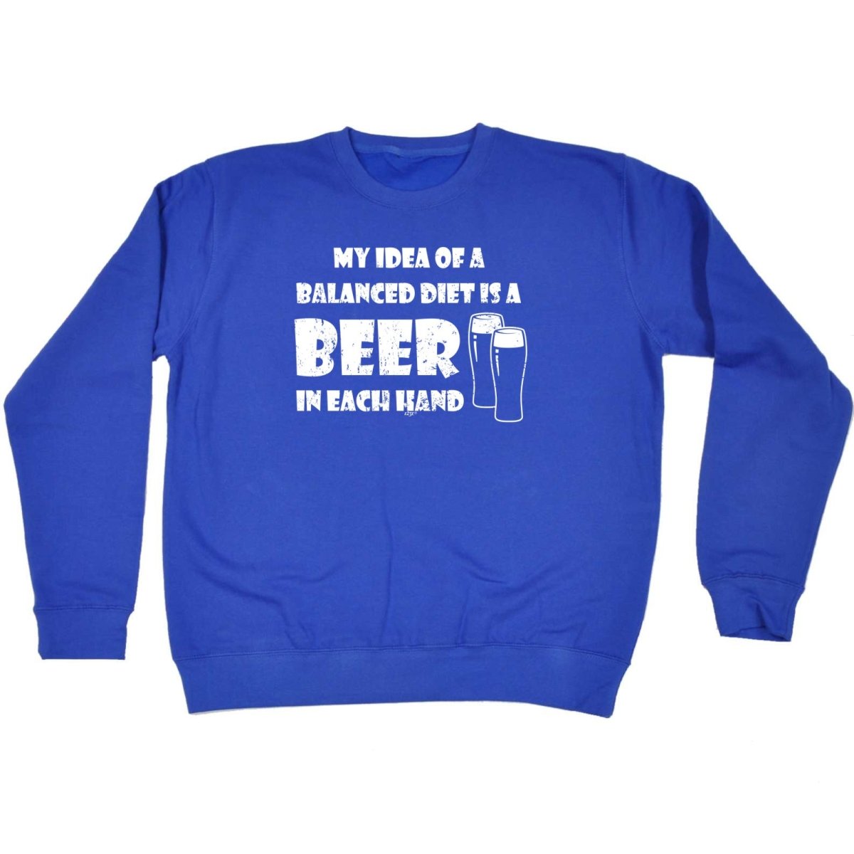 Alcohol Balanced Diet Is A Beer Each Hand - Funny Novelty Sweatshirt - 123t Australia | Funny T-Shirts Mugs Novelty Gifts