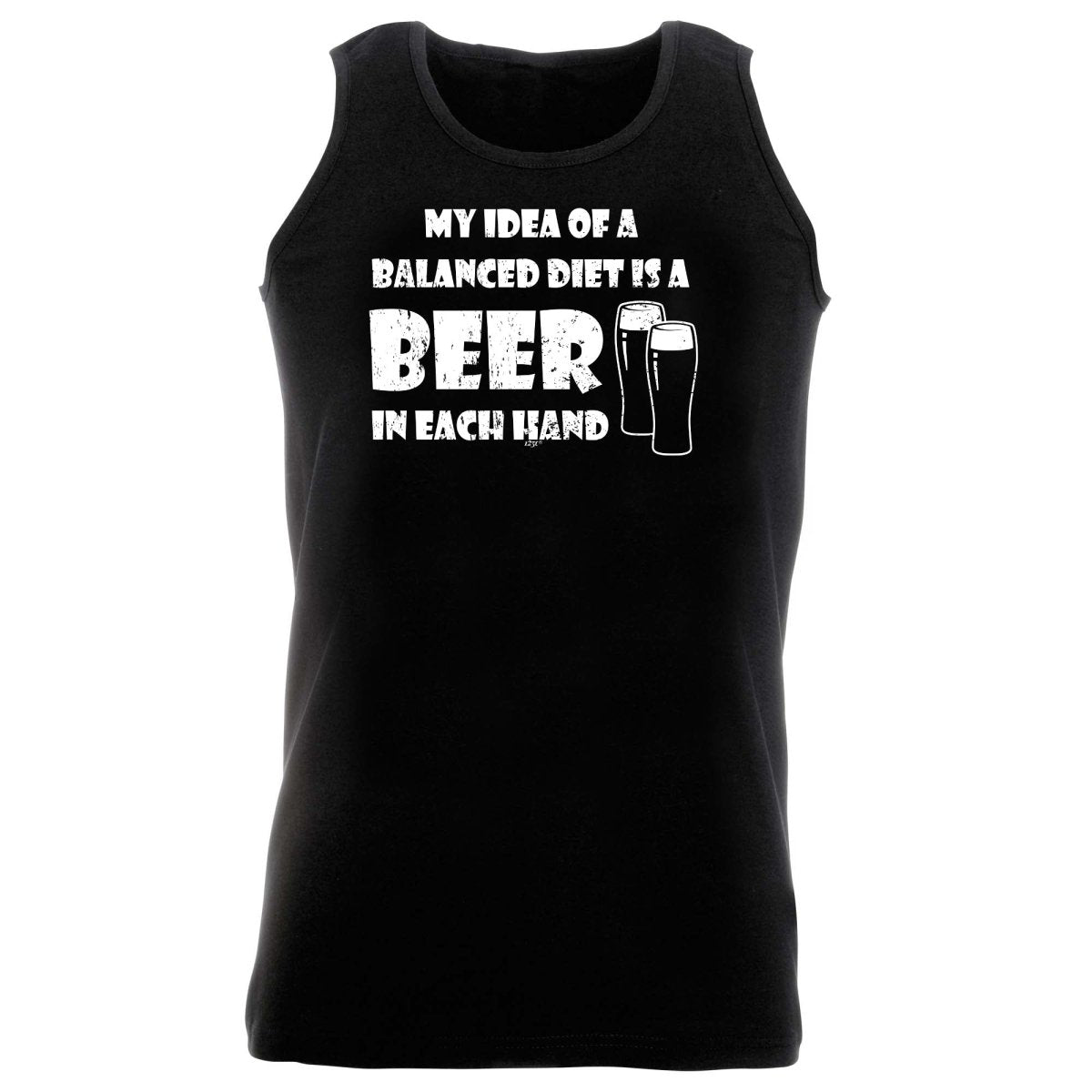 Alcohol Balanced Diet Is A Beer Each Hand - Funny Novelty Vest Singlet Unisex Tank Top - 123t Australia | Funny T-Shirts Mugs Novelty Gifts