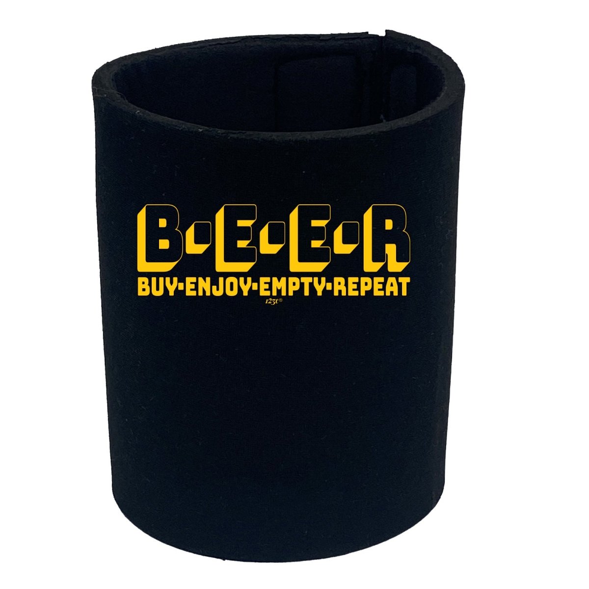 Alcohol Beer Buy Enjoy Empty Repeat - Funny Novelty Stubby Holder - 123t Australia | Funny T-Shirts Mugs Novelty Gifts
