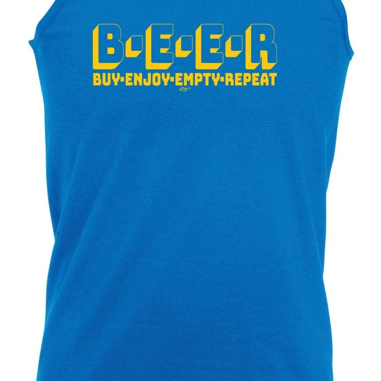 Alcohol Beer Buy Enjoy Empty Repeat - Funny Novelty Vest Singlet Unisex Tank Top - 123t Australia | Funny T-Shirts Mugs Novelty Gifts
