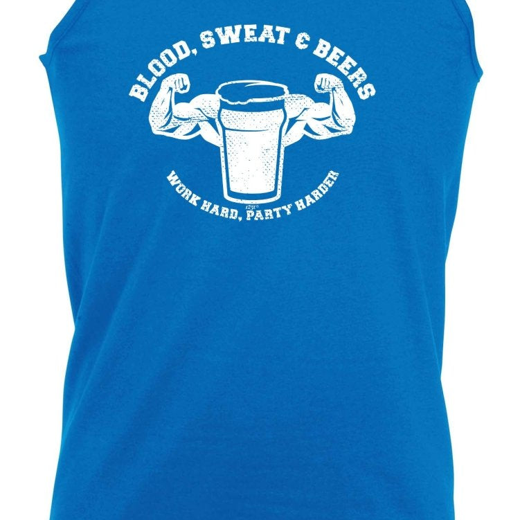 Alcohol Blood Sweat And Beers Gym - Funny Novelty Vest Singlet Unisex Tank Top - 123t Australia | Funny T-Shirts Mugs Novelty Gifts