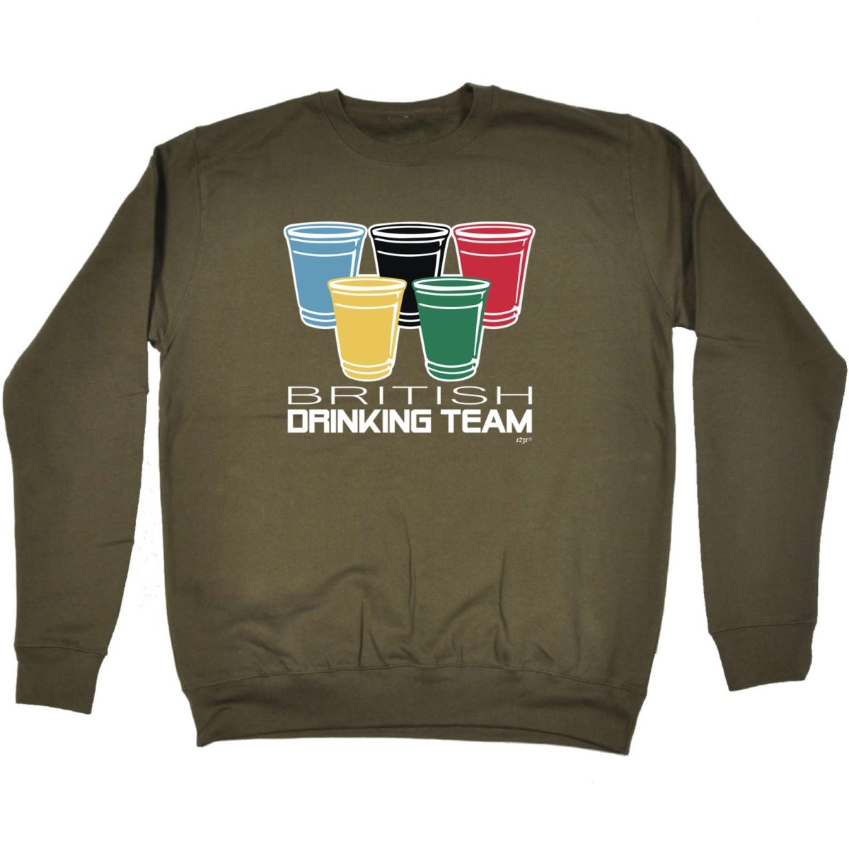 Alcohol British Drinking Team Glasses - Funny Novelty Sweatshirt - 123t Australia | Funny T-Shirts Mugs Novelty Gifts