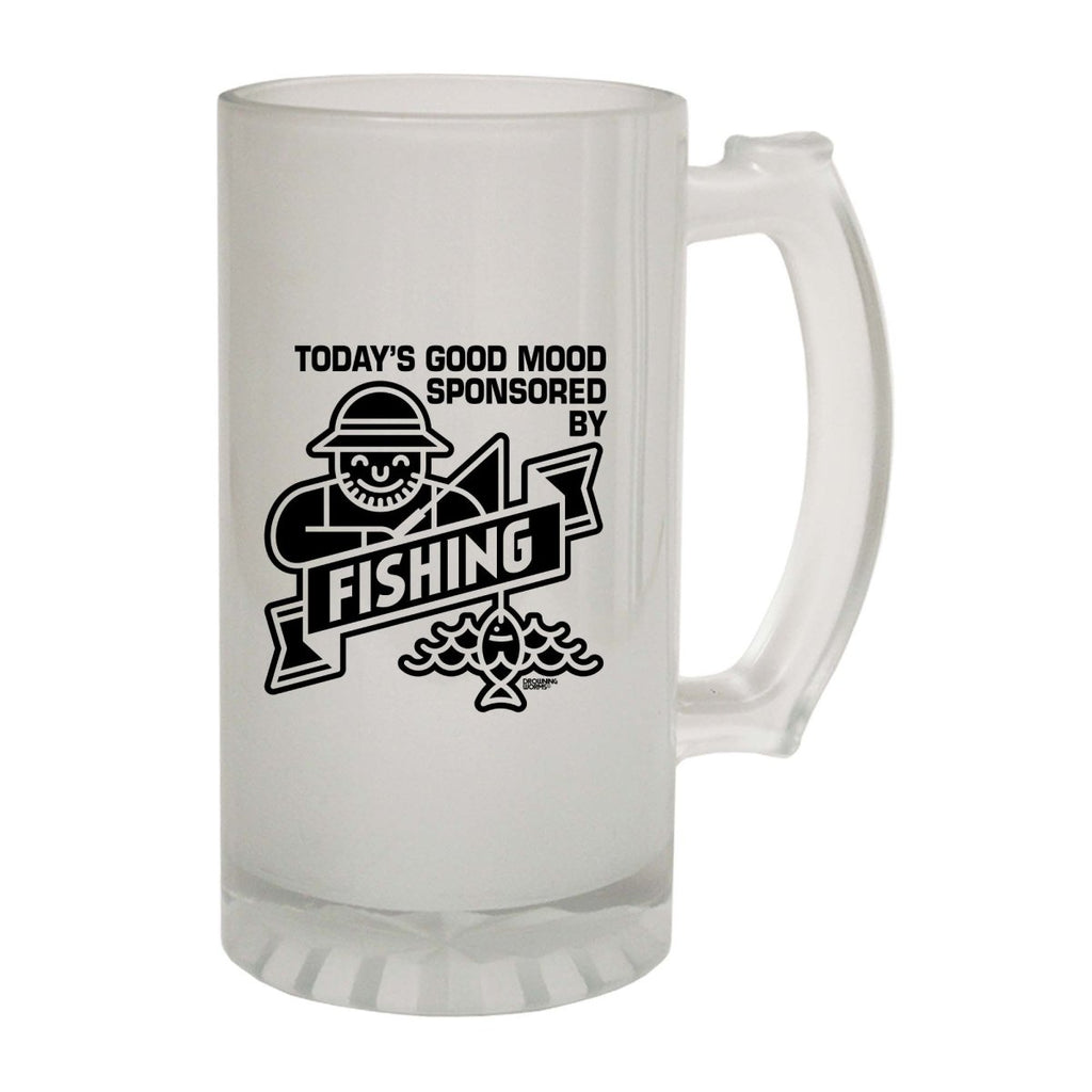 Alcohol Dw Todays Good Mood Sponsered By Fishing - Funny Novelty Beer Stein - 123t Australia | Funny T-Shirts Mugs Novelty Gifts