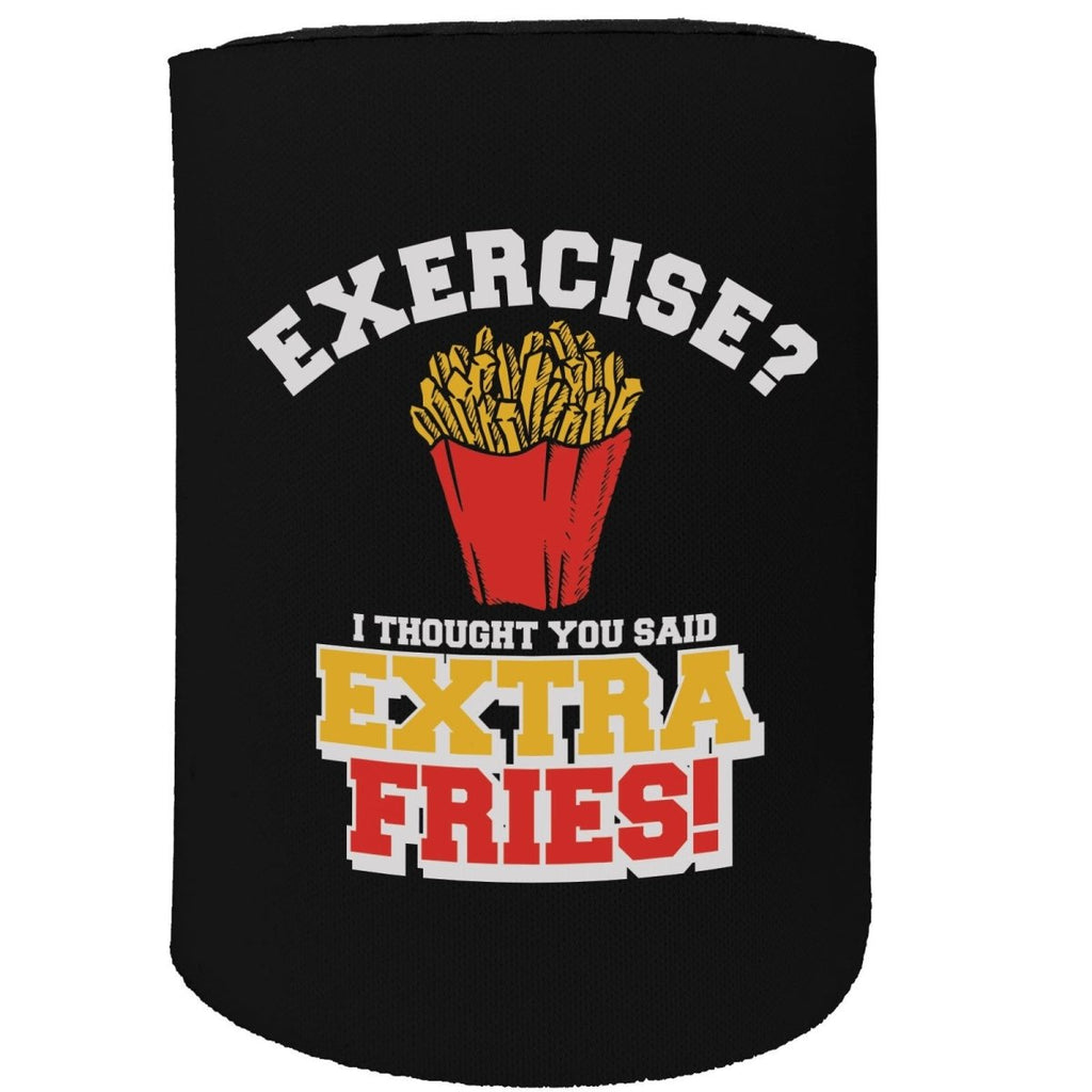 Alcohol Food Stubby Holder - Extra Fries Exercise Fitness - Funny Novelty Birthday Gift Joke Beer Can Bottle - 123t Australia | Funny T-Shirts Mugs Novelty Gifts