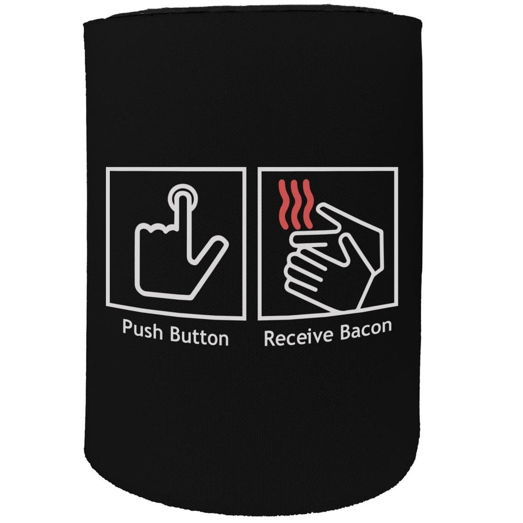 Alcohol Food Stubby Holder - Push Button Bacon - Funny Novelty Birthday Gift Joke Beer Can Bottle - 123t Australia | Funny T-Shirts Mugs Novelty Gifts