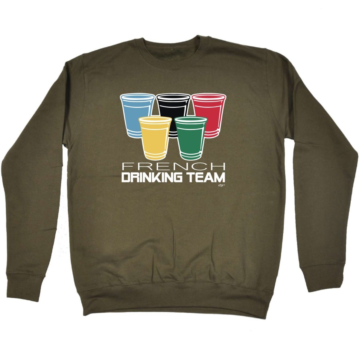 Alcohol French Drinking Team Glasses - Funny Novelty Sweatshirt - 123t Australia | Funny T-Shirts Mugs Novelty Gifts