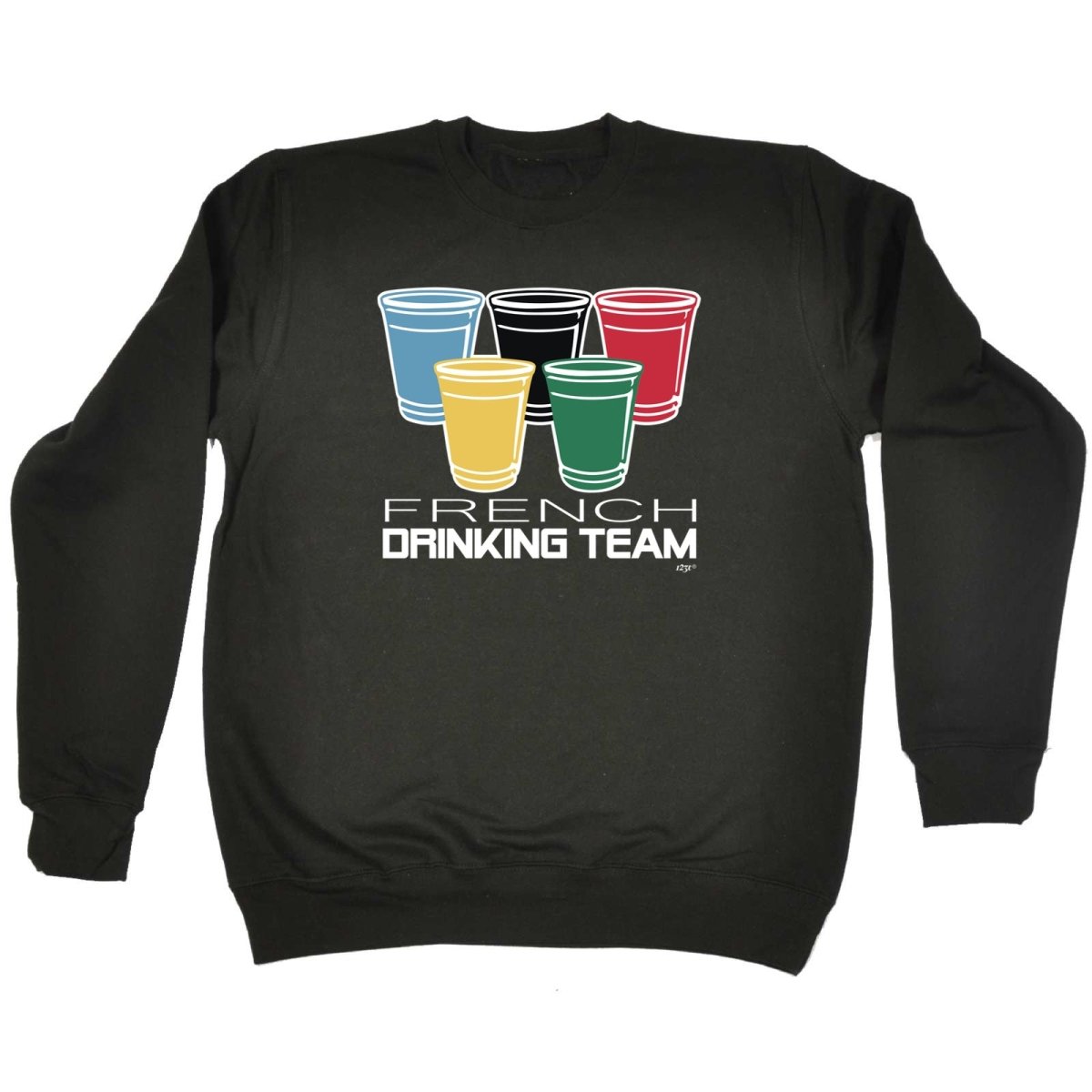 Alcohol French Drinking Team Glasses - Funny Novelty Sweatshirt - 123t Australia | Funny T-Shirts Mugs Novelty Gifts