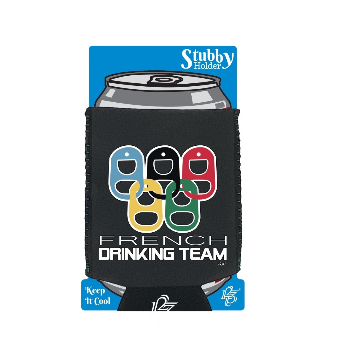 Alcohol French Drinking Team Rings - Funny Novelty Stubby Holder With Base - 123t Australia | Funny T-Shirts Mugs Novelty Gifts
