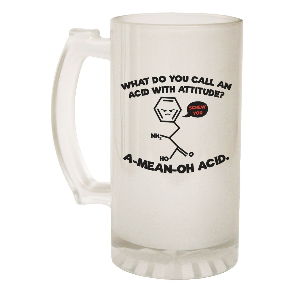 Alcohol Frosted Glass Beer Stein - Acid Attitude Geek Nerd - Funny Novelty Birthday - 123t Australia | Funny T-Shirts Mugs Novelty Gifts
