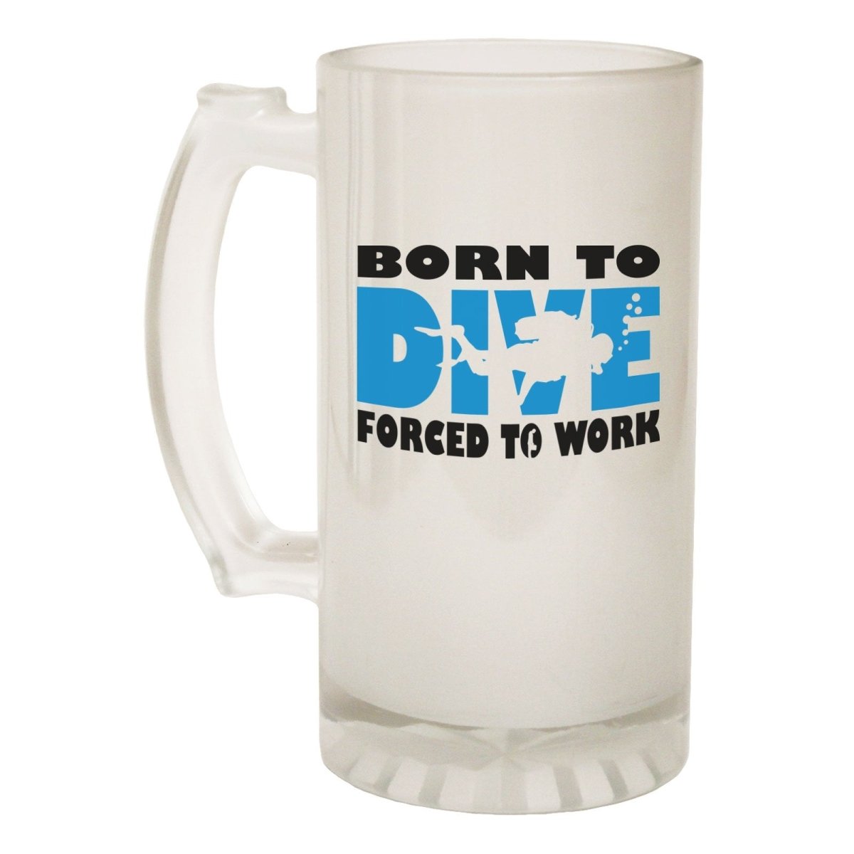 Alcohol Frosted Glass Beer Stein - Born To Dive Scuba - Funny Novelty Birthday - 123t Australia | Funny T-Shirts Mugs Novelty Gifts