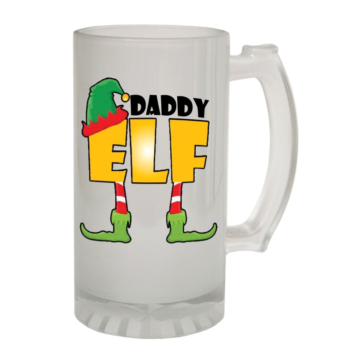 Alcohol Frosted Glass Beer Stein - Daddy Elf Family - Funny Novelty Birthday - 123t Australia | Funny T-Shirts Mugs Novelty Gifts