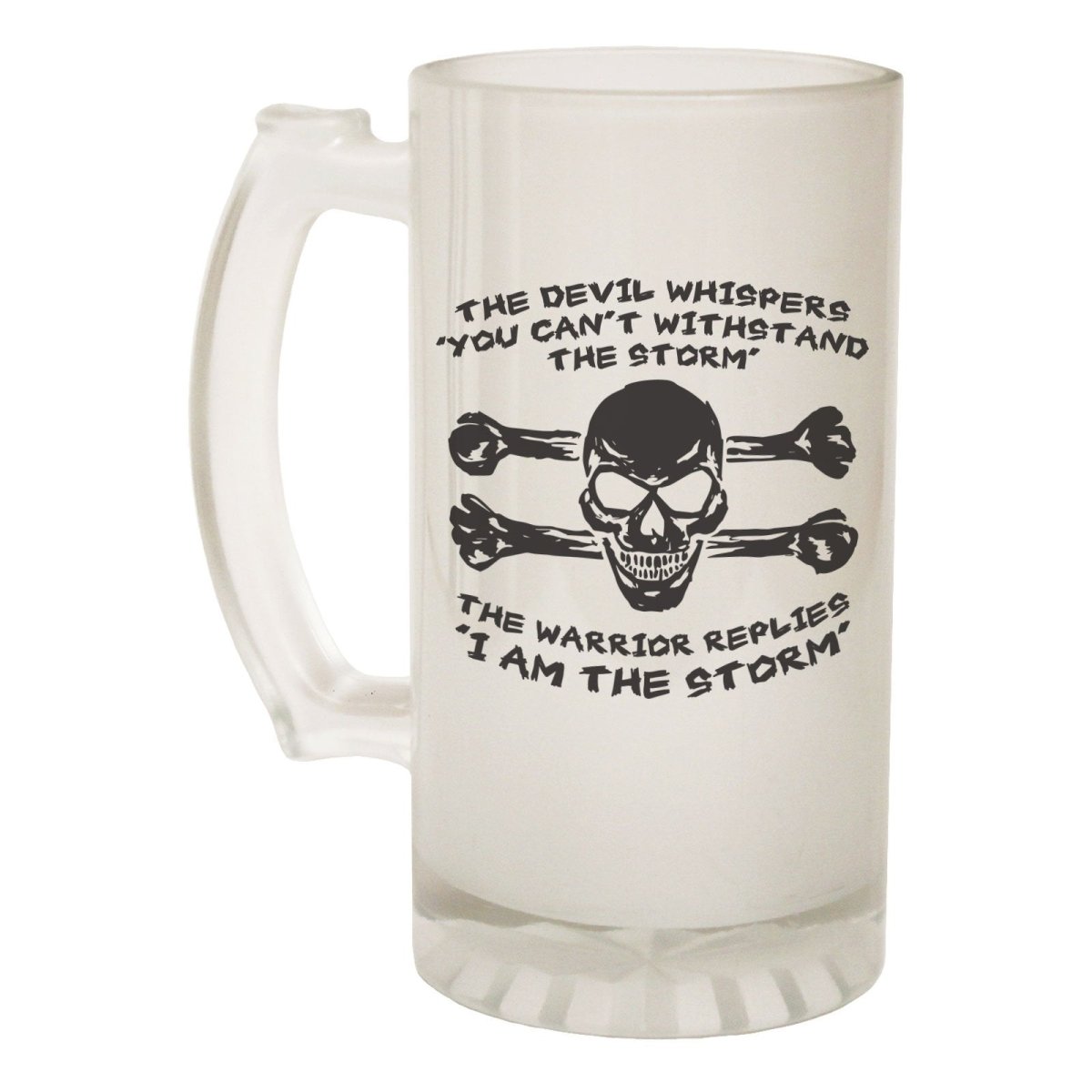 Alcohol Frosted Glass Beer Stein - Devil Whispers Quote - Funny Novelty Birthday - 123t Australia | Funny T-Shirts Mugs Novelty Gifts