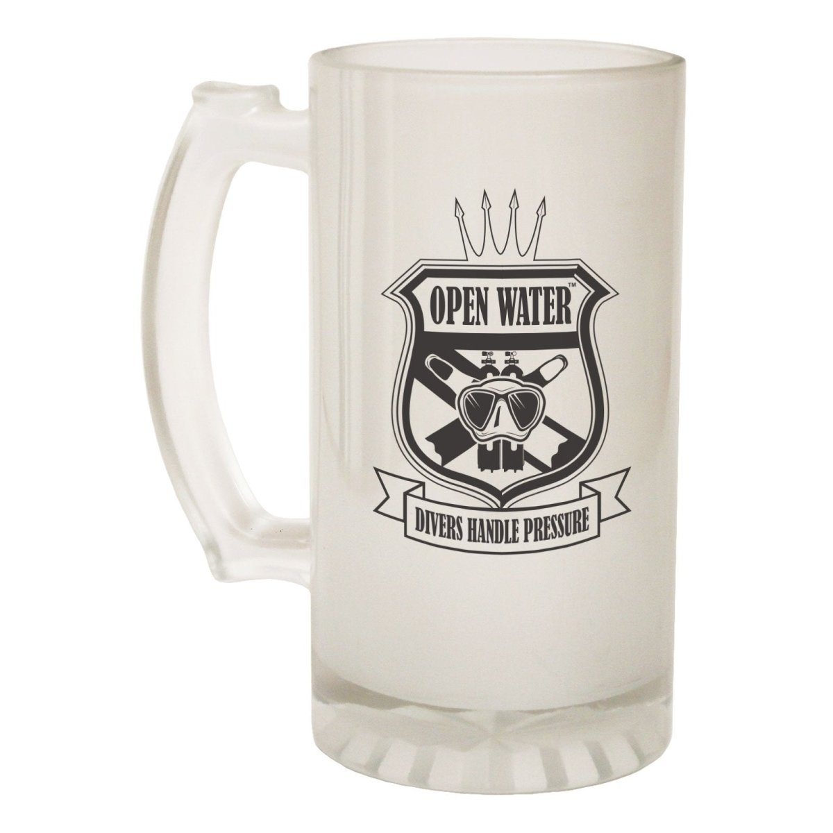 Alcohol Frosted Glass Beer Stein - Divers Handle Pressure Diving - Funny Novelty Birthday - 123t Australia | Funny T-Shirts Mugs Novelty Gifts