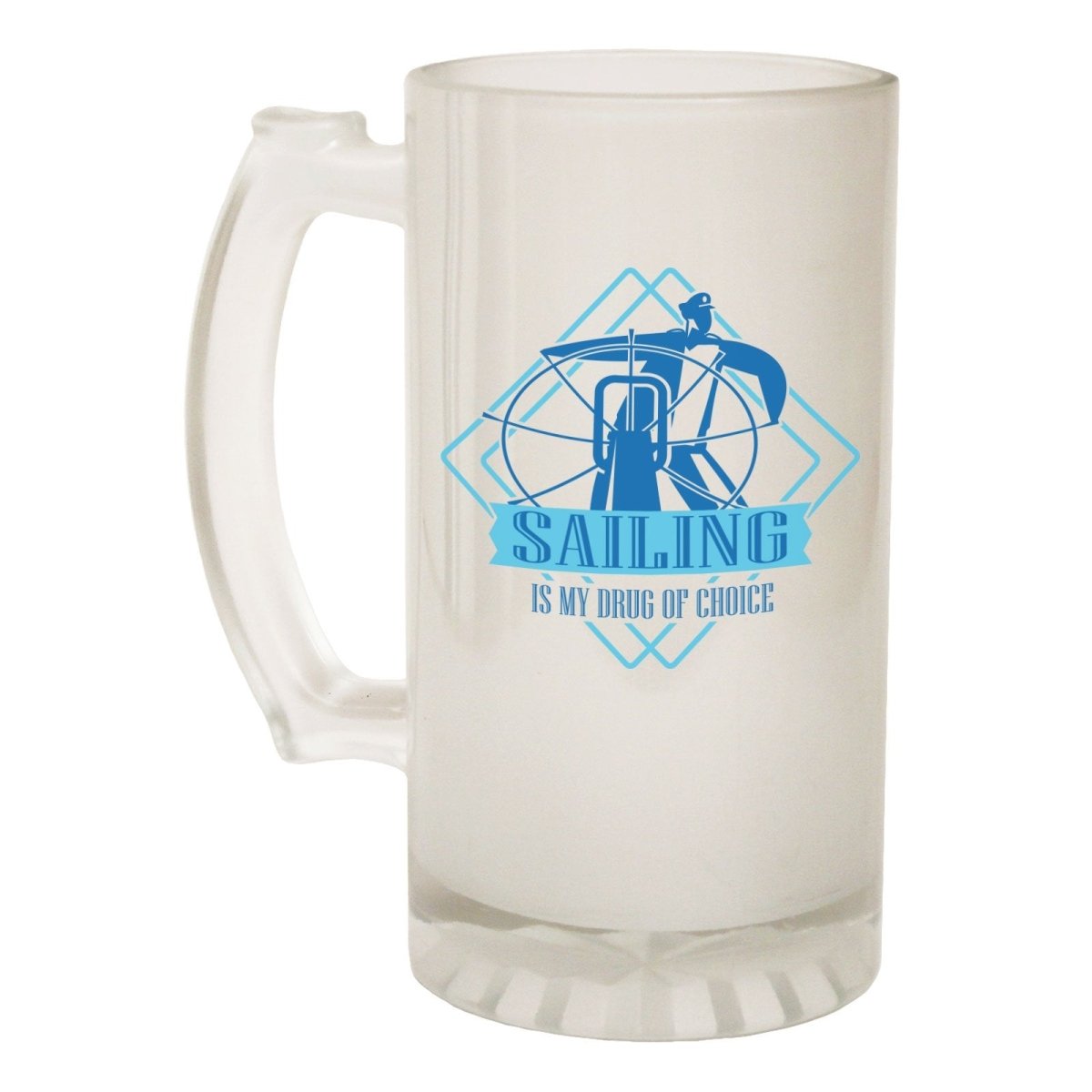 Alcohol Frosted Glass Beer Stein - Drug Of Choice - Funny Novelty Birthday - 123t Australia | Funny T-Shirts Mugs Novelty Gifts