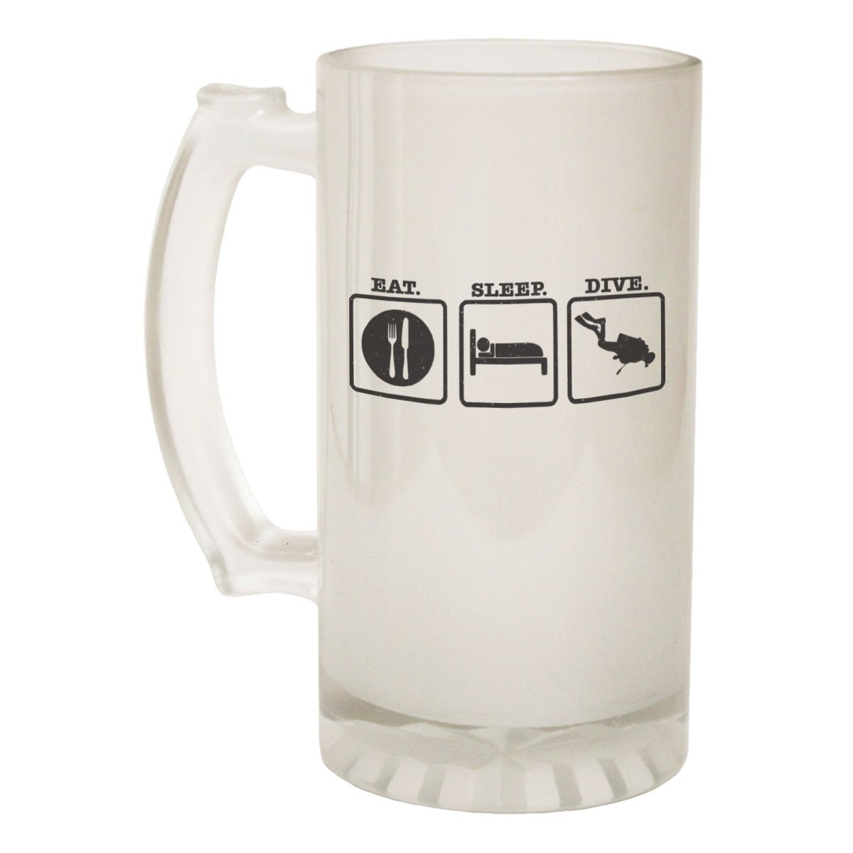 Alcohol Frosted Glass Beer Stein - Eat Sleep Dive Diving - Funny Novelty Birthday - 123t Australia | Funny T-Shirts Mugs Novelty Gifts