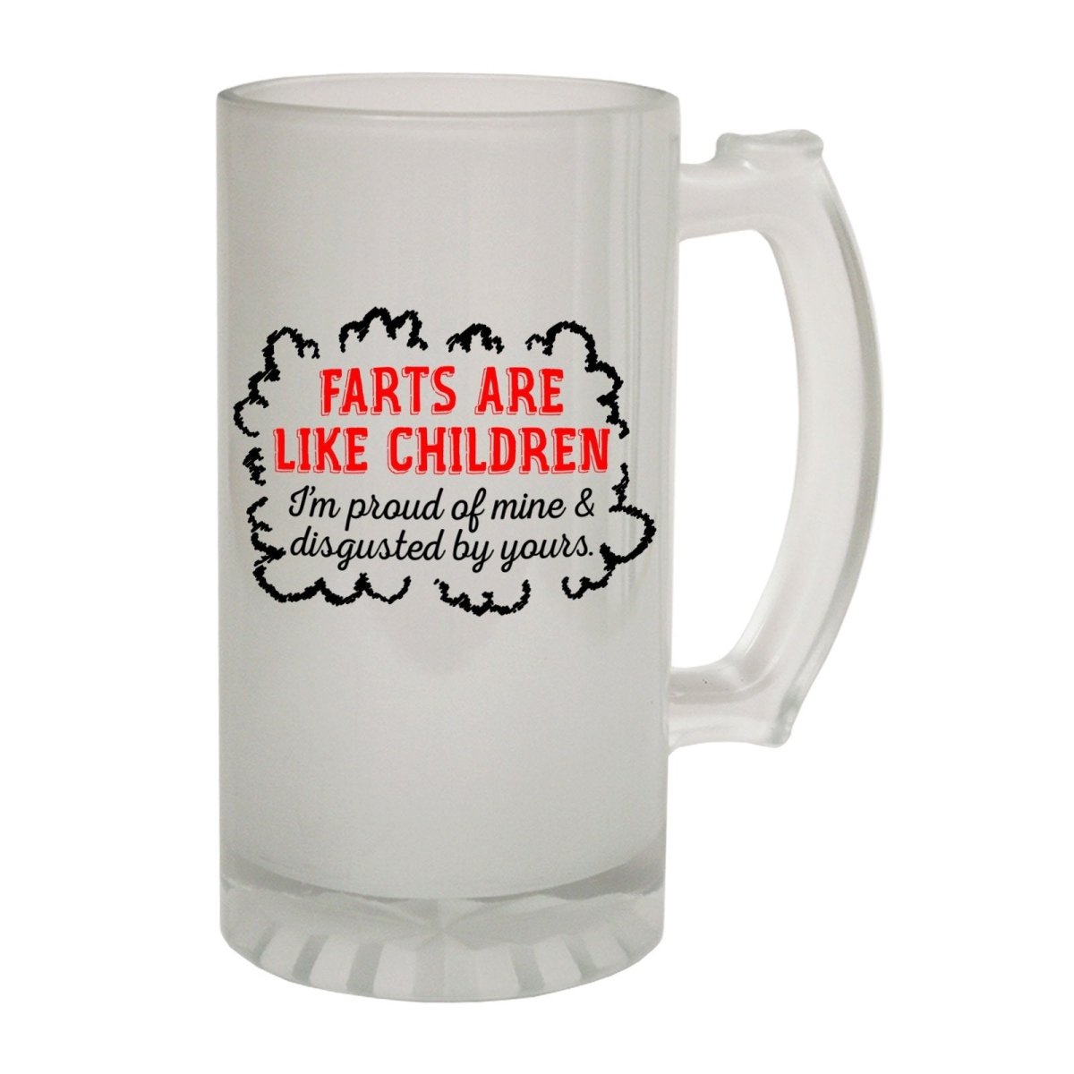 Alcohol Frosted Glass Beer Stein - Farts Like Children Rude - Funny Novelty Birthday - 123t Australia | Funny T-Shirts Mugs Novelty Gifts