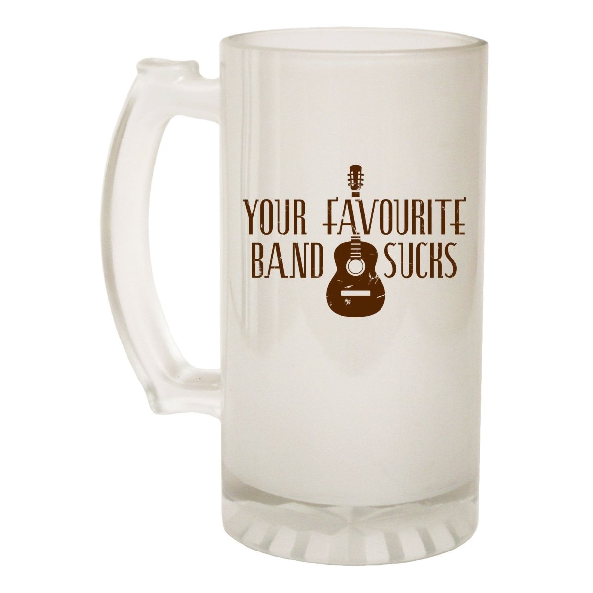 Alcohol Frosted Glass Beer Stein - Favourite Band Sucks Music - Funny Novelty Birthday - 123t Australia | Funny T-Shirts Mugs Novelty Gifts