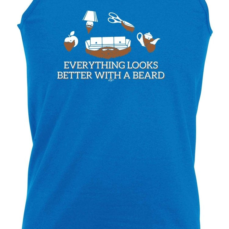 Animal Everything Looks Better With A Beard - Funny Novelty Vest Singlet Unisex Tank Top - 123t Australia | Funny T-Shirts Mugs Novelty Gifts