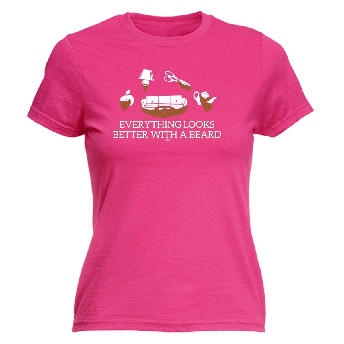 Animal Everything Looks Better With A Beard - Funny Novelty Womens T-Shirt T Shirt Tshirt - 123t Australia | Funny T-Shirts Mugs Novelty Gifts