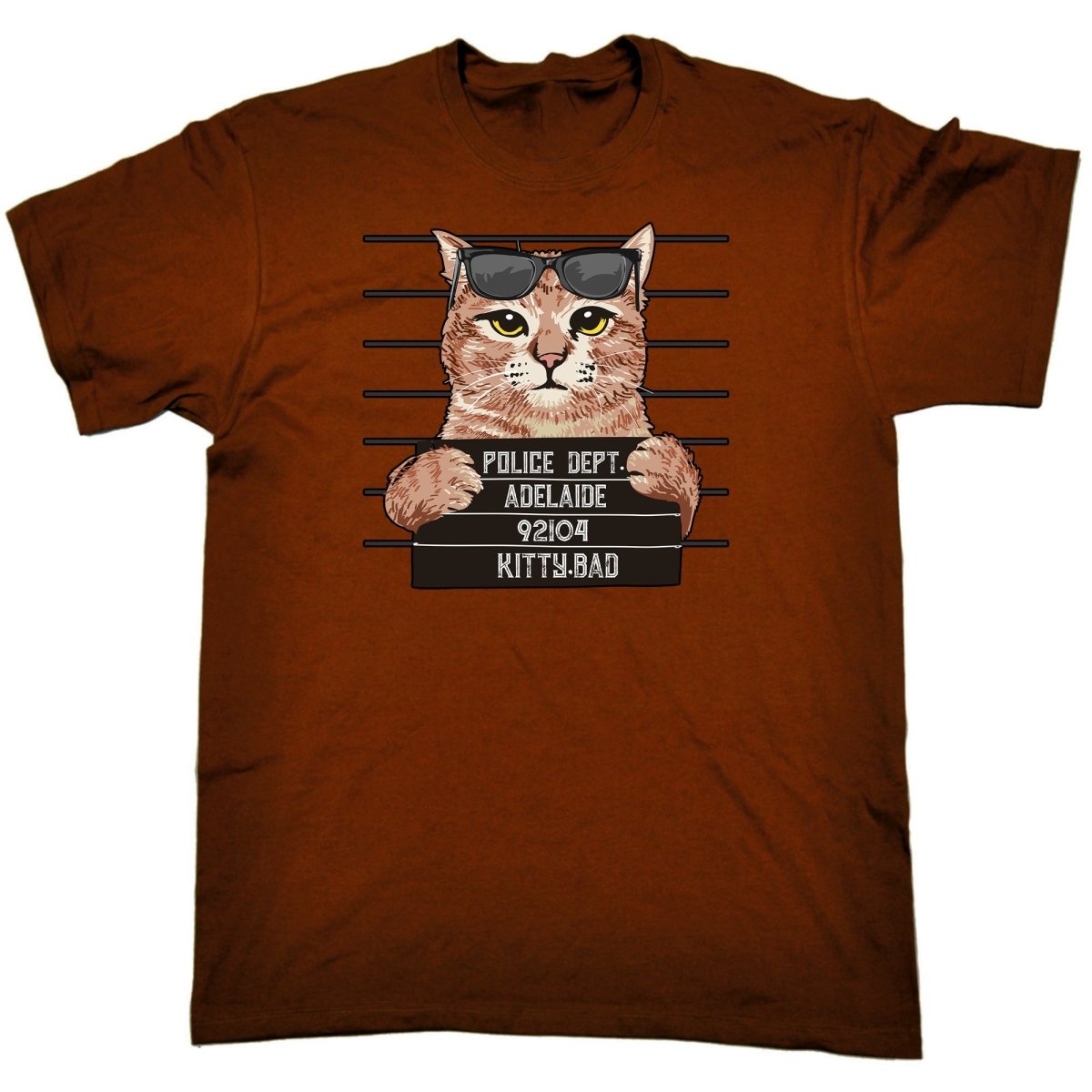 Arrested Kitty Bad Adealide Cat Kitten Pussy Cats - Mens Funny T-Shirt Tshirts Tee Shirt - 123t Australia | Funny T-Shirts Mugs Novelty Gifts