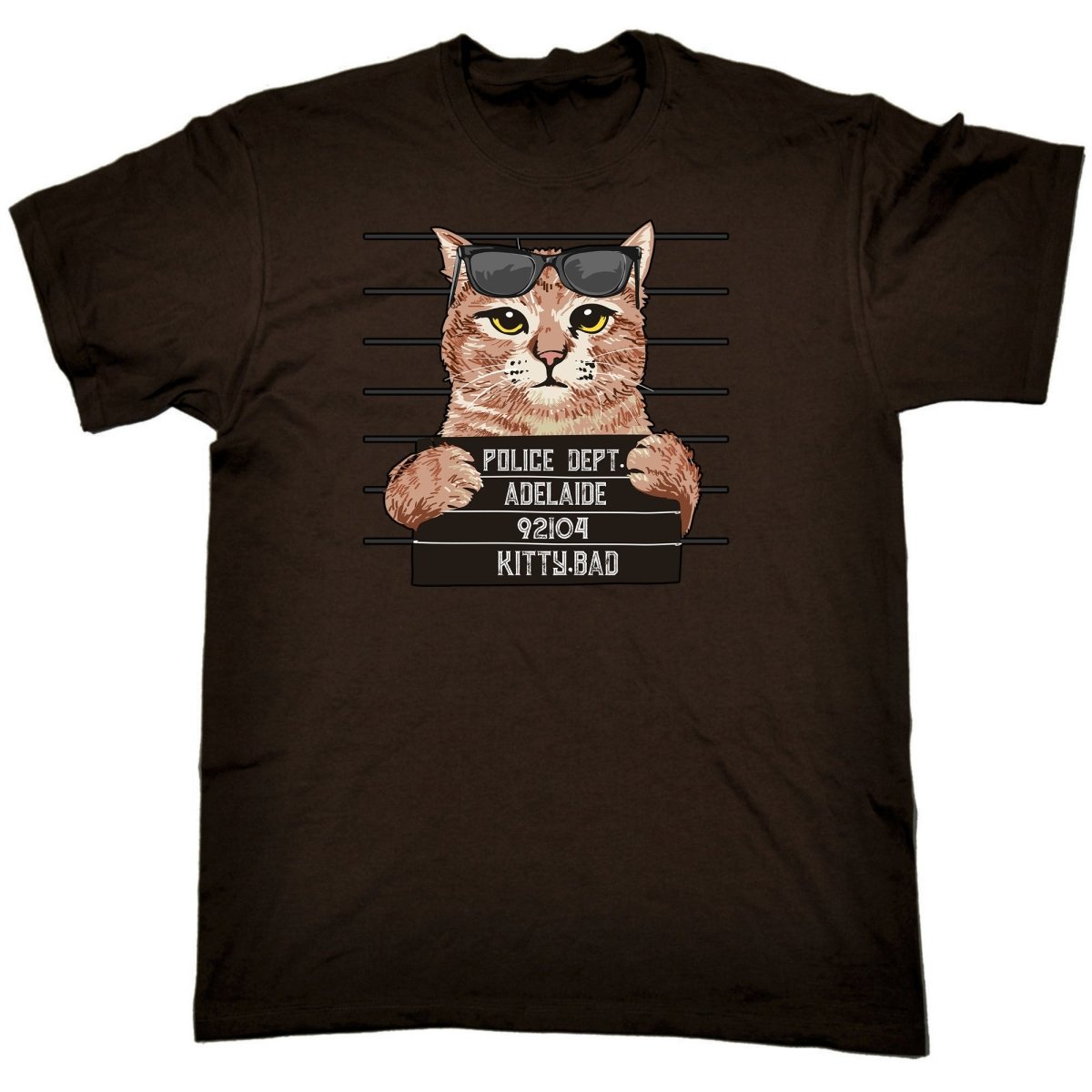Arrested Kitty Bad Adealide Cat Kitten Pussy Cats - Mens Funny T-Shirt Tshirts Tee Shirt - 123t Australia | Funny T-Shirts Mugs Novelty Gifts