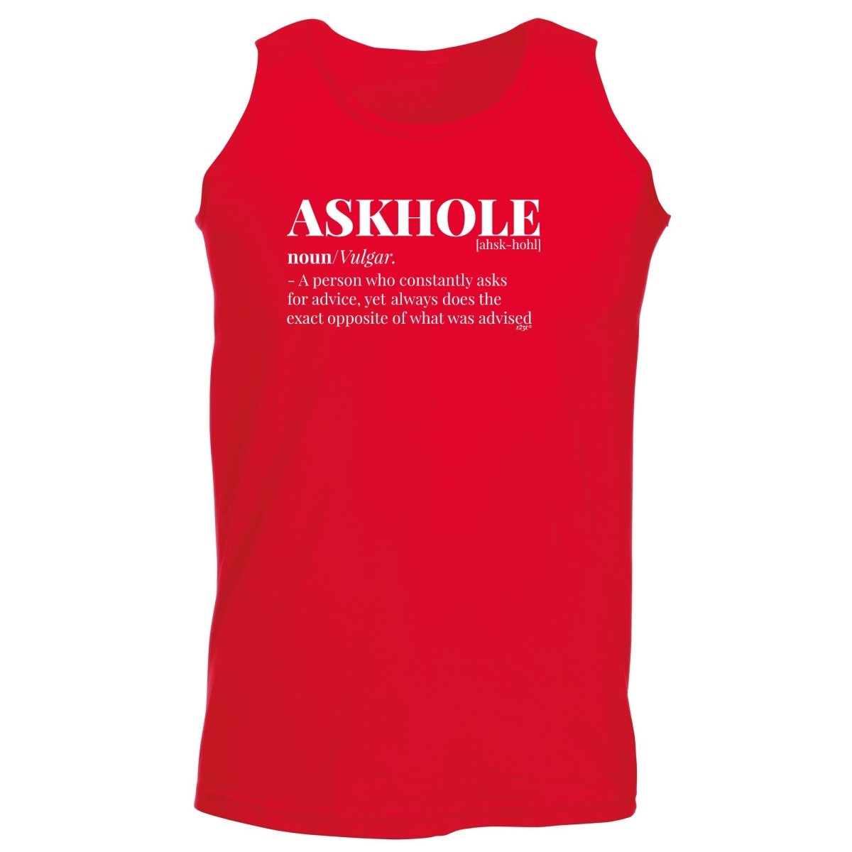Askhole Noun - Funny Novelty Vest Singlet Unisex Tank Top - 123t Australia | Funny T-Shirts Mugs Novelty Gifts