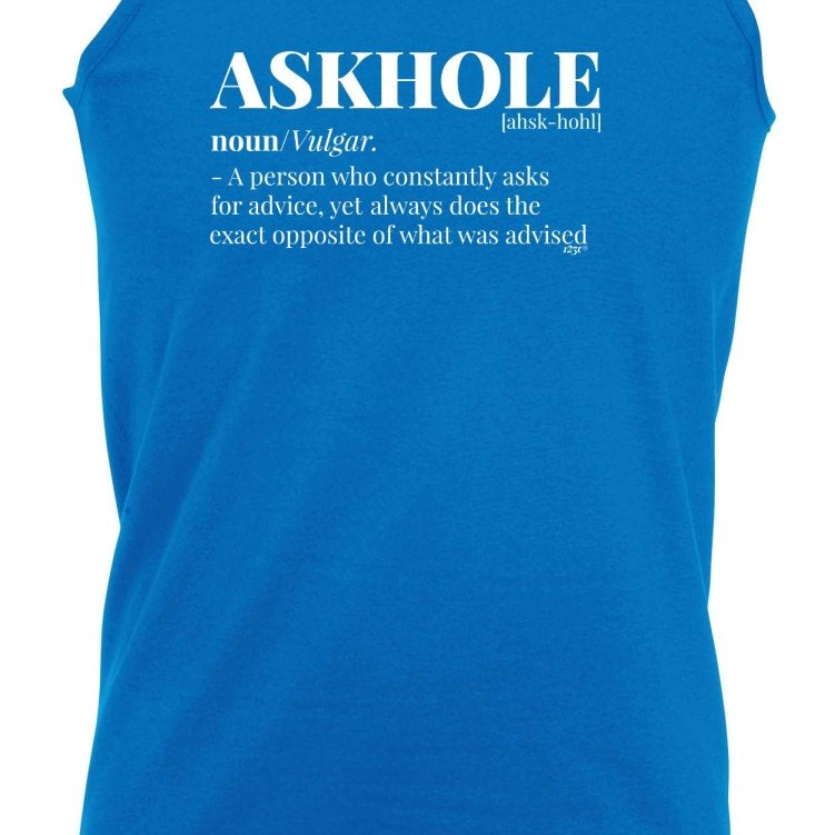 Askhole Noun - Funny Novelty Vest Singlet Unisex Tank Top - 123t Australia | Funny T-Shirts Mugs Novelty Gifts