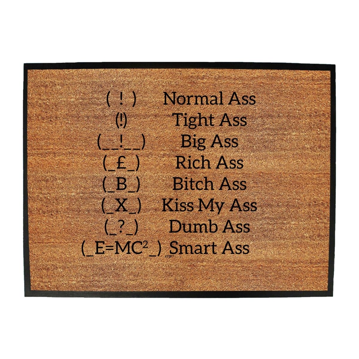 Ass Types - Funny Novelty Doormat Man Cave Floor mat - 123t Australia | Funny T-Shirts Mugs Novelty Gifts