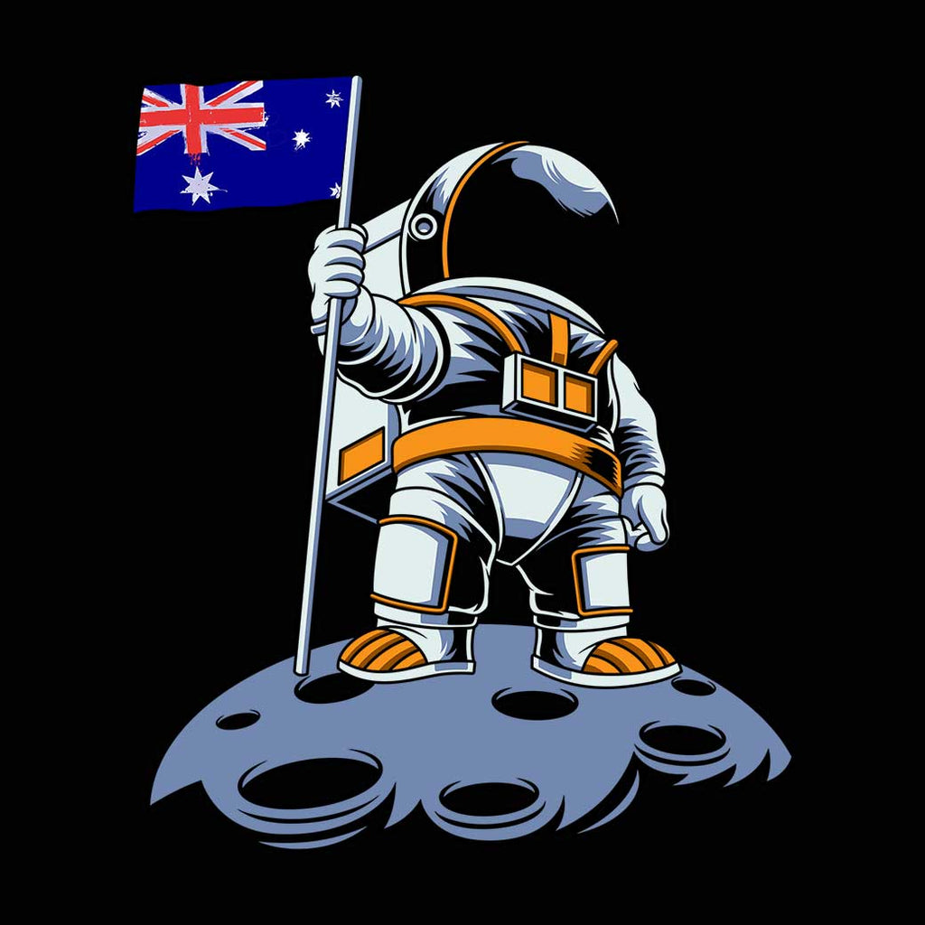 Astronaut Moon Australia Flag - Mens 123t Funny T-Shirt Tshirts