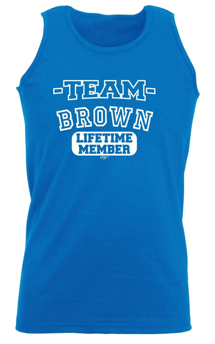 Brown V2 Team Lifetime Member - Funny Novelty Vest Singlet Unisex Tank Top - 123t Australia | Funny T-Shirts Mugs Novelty Gifts