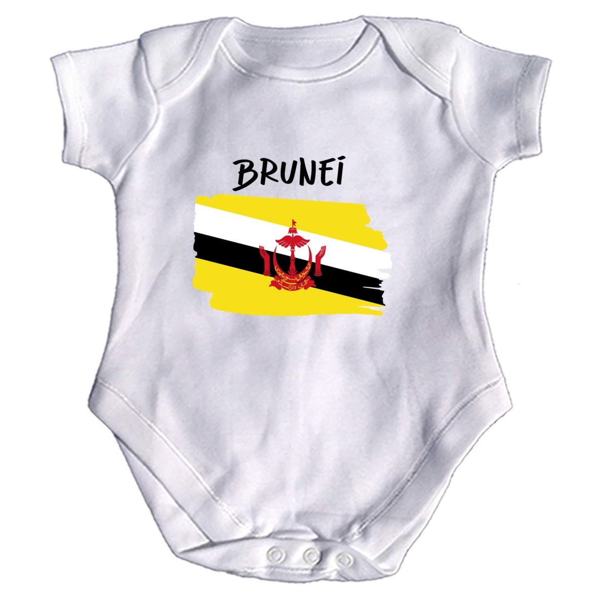 Brunei Country Flag Nationality - Babygrow Baby - 123t Australia | Funny T-Shirts Mugs Novelty Gifts